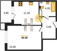 Продажа однокомнатной квартиры 40.50/15.60/11.30 3/18 Героя Пешкова ул, Корпус 28 (уч. 894)