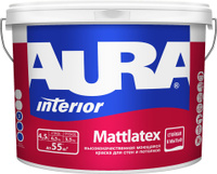 Краска моющаяся для стен и потолков "AURA MATTLATEX" База А 4,5л