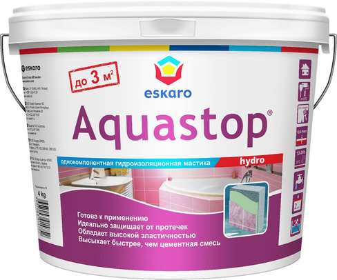 Мастика гидроизоляционная "Eskaro Aquastop Hydro" 4кг