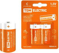 Элемент питания LR14 C Alkaline 1,5V BP - 2 шт TDM