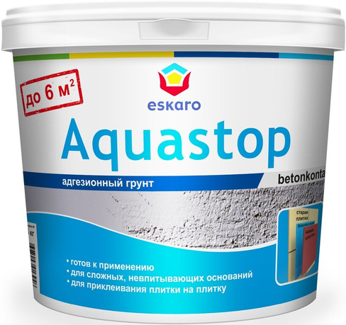 Грунт адгезионный бетонконтакт "Eskaro Aquastop Betonkontakt" 1,5кг