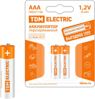 Аккумулятор AAA-1100 mAh Ni-MH BP - 2 шт TDM