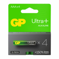 Батарейки Комплект 4 шт. GP Ultra Plus AAA LR03 24 А алкалиновые мизинчиковые 24AUPNEW-2CR4