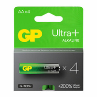 Батарейки Комплект 4 шт. GP Ultra Plus AA LR6 15 А алкалиновые пальчиковые 15AUPNEW-2CR4