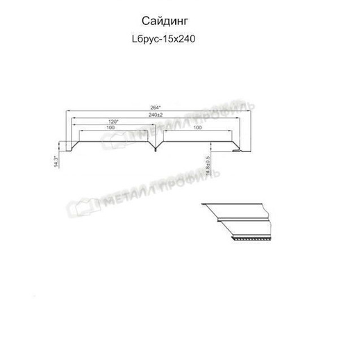 Сайдинг L-брус-15х240, ECOSTEEL-01-Клен-0.5