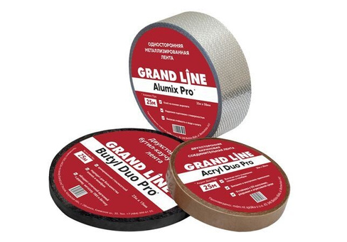 Лента двухсторонняя Grand Line BUTYL DUO PRO 15 мм/25м