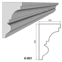 Карниз фасадный лепнина из пенопласта К-001