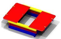 Песочница с крышкой L 1,4 x B 1,4 x H 0,37 м