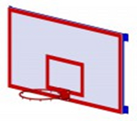 Щит баскетбольный игровой на металлокаркасе фанера 1050х1800 мм