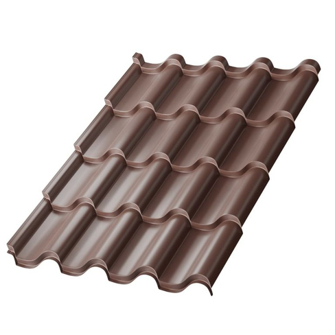 Металлочерепица МОНТЕРРОСА PURETAN 0,5 мм, RAL 8017 шоколадно-коричневый