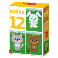Кубики Лесные животные 12 штук арт.03538 Десятое королевство