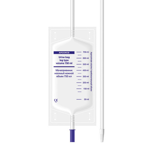 Мочеприемник APEXMED, 750 мл, 50 см. ножной