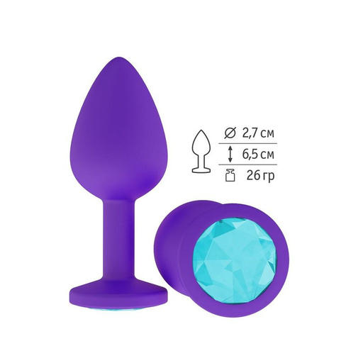 Сумерки Богов - Фиолетовая силиконовая пробка с кристаллом, 7,3х2,7 см (голубой)