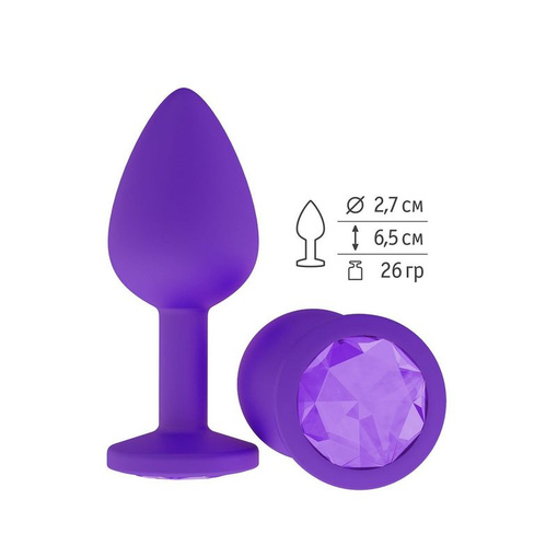 Сумерки Богов - Фиолетовая силиконовая пробка с кристаллом, 7,3х2,7 см (фиолетовый)