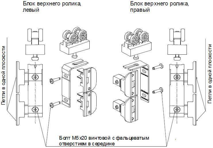 Двери гармошка схема монтажа