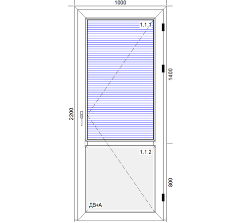 Дверь ПВХ 1000*2200