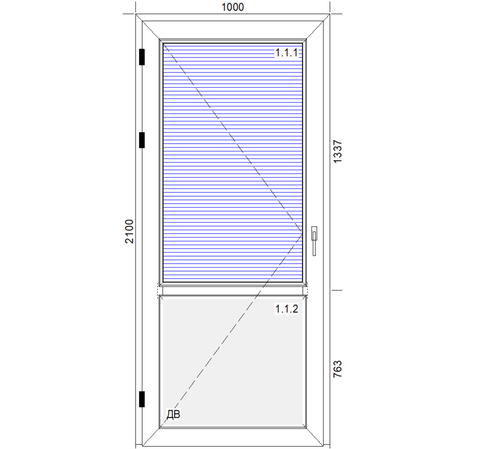 Балконная дверь 1000*2100