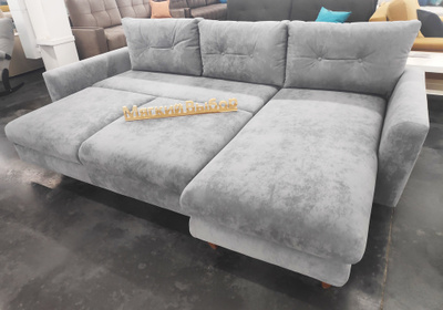 Угловой диван "Фламинго 10" велюр, скандинавский стиль от компании Мягкий выбор купить в городе Барнаул