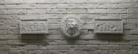 Венецианский декоративный кирпич, белый, гипс, 185x45 мм, высота 10 мм