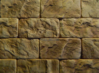 Каменный декоративный кирпич, коричневый, гипс, 200х100 мм, выс. 11-17 мм