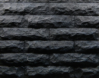 Колотый декоративный кирпич, темная ночь, гипс, 250х65 мм, выс. 10-27 мм
