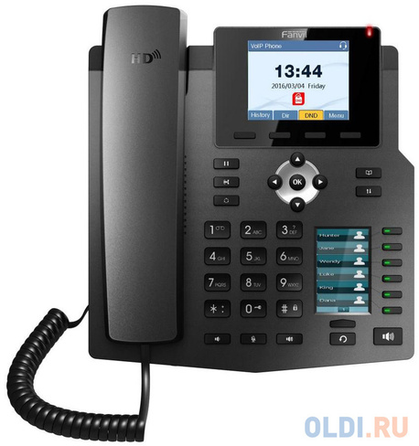 Телефон IP Fanvil X4G 4 линии 2x10/100/1000Mbps цветной LCD PoE