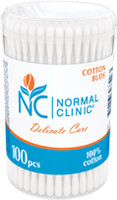 Ватные палочки в круглой пластиковой упаковке "Delicate Care" Normal Clinic, 100 шт NORMAL Clinic