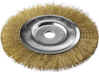 Щетка дисковая для УШМ, витая стальная латунированная проволока 0,3 мм, 200х22 мм ″Профессионал″ ЗУБР
