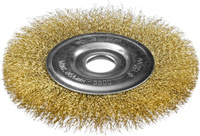 Щетка дисковая для УШМ, витая стальная латунированная проволока 0,3 мм, 150х22 мм ″Профессионал″ ЗУБР