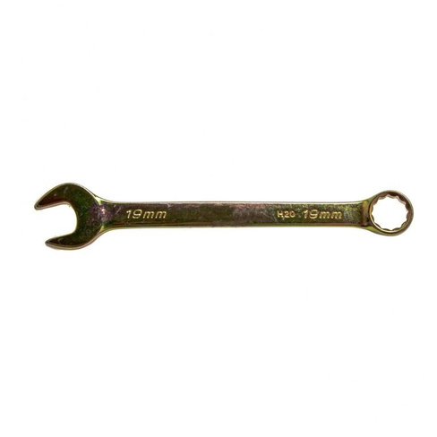 Ключ комбинированный 19 мм, желтый цинк Сибртех