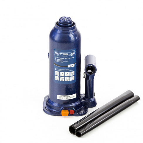 Домкрат гидравлический бутылочный, 6 т, h подъема 207-404 мм, в пластиковом кейсе Stels STELS