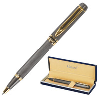 Ручка подарочная шариковая GALANT Dark Chrome корпус матовый хром золотистые детали пишущий узел 07 мм синяя 140