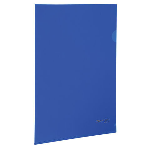 Папка-уголок жесткая непрозрачная BRAUBERG синяя 015 мм 224880