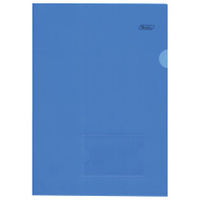 Папка-уголок с карманом для визитки А4 синяя 018 мм AGкм4 00102 V246955
