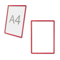 Рамка POS для ценников рекламы и объявлений А4 красная без защитного экрана 290252