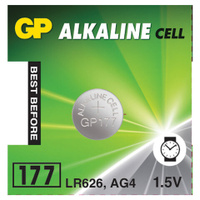 Батарейка GP Alkaline 177 G4 LR626 алкалиновая 1 шт. в блистере отрывной блок 177-2CY 4891199026690