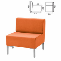 Кресло мягкое Хост М-43 620х620х780 мм без подлокотников экокожа оранжевое