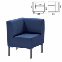 Кресло мягкое угловое Хост М-43 620х620х780 мм без подлокотников экокожа темно-синее