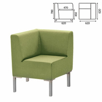 Кресло мягкое угловое Хост М-43 620х620х780 мм без подлокотников экокожа светло-зеленое
