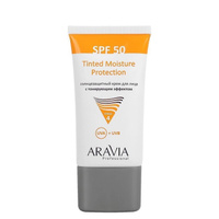 Солнцезащитный крем для лица с тонирующим эффектом Tinted Moisture Protection SPF 50 Aravia (Россия)