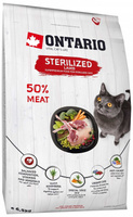 Корм Ontario для стерилизованных кошек, с ягненком (400 г)