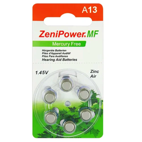 Батарейка для слуховых аппаратов ZENIPOWER тип 13 (PR48) 6шт