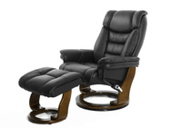 Кресло реклайнер Relax Zuel 7582W кожа,Black/Walnut