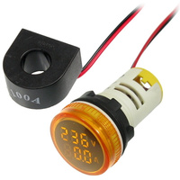 Индикатор тока и напряжения,50-500V, 0-100A желтый MT22-VAM5