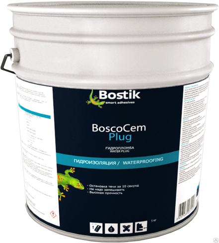 Гидропломба быстрозатвердевающая Bostik BoscoCem Plug, 1 кг