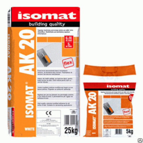 Клей для плитки ISOMAT AK 20 белый 25 кг