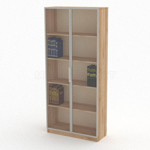Книжный шкаф со стеклом КН-7 ЛДСП 900x350x2000