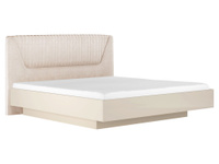 Двуспальная кровать Капри ПМ Сатин / Слоновая кость, микровелюр, 140х200 см