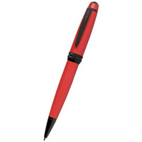 Ручка шариковая CROSS Bailey Matte Red Lacquer. Корпус - латунь с красным матовым лаком. Отделка - черное PVD напыление