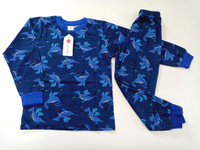 Пижама для мальчика тонкая, цвет синий